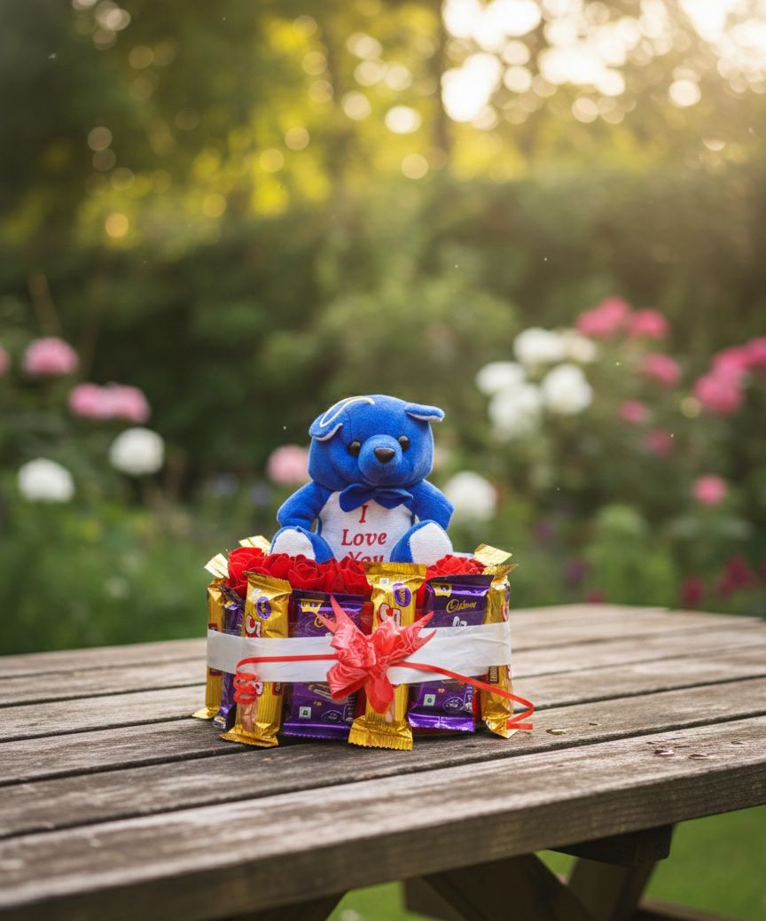 The "Midnight Sweetheart" Chocolate & Teddy Tower