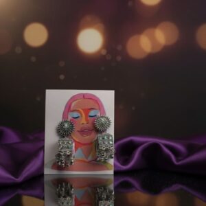 The “Moonlit Folk” Oxidized Chandbali Jhumkas