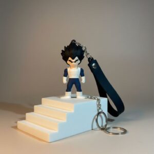 Dragon Ball Z Vegeta Character 3D Keychain with Premium Silicone Wrist Lanyard
