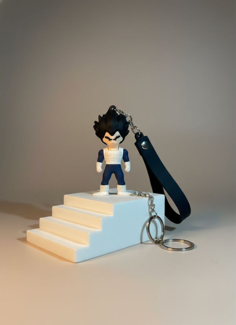 Dragon Ball Z Vegeta Character 3D Keychain with Premium Silicone Wrist Lanyard