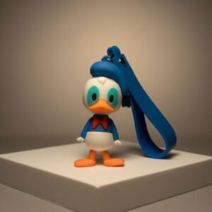 Donald Duck 3D Silicone Character Keychain with Blue Lucky Wrist Strap
