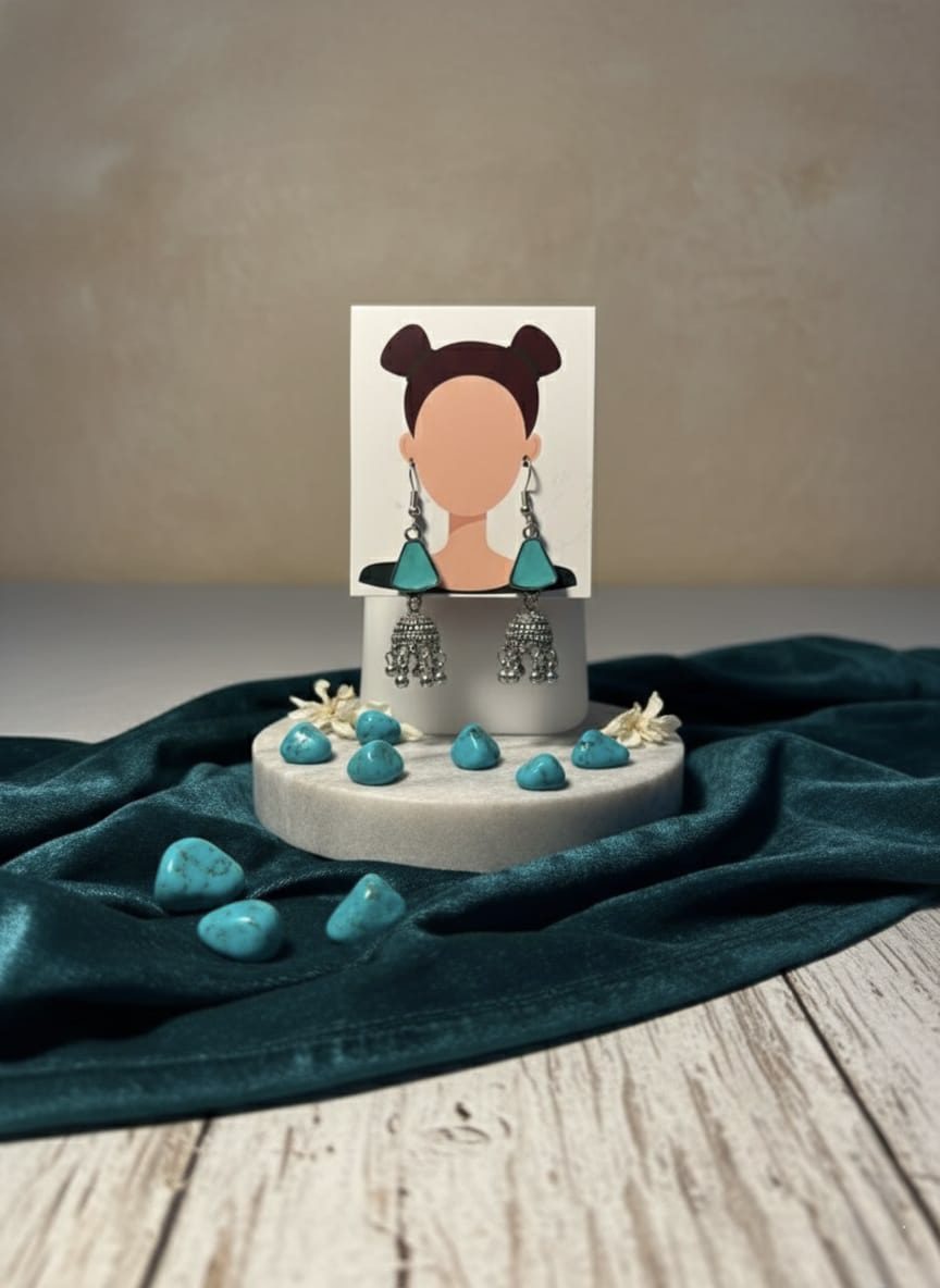 The "Moonlit Folk" Oxidized Chandbali Jhumkas