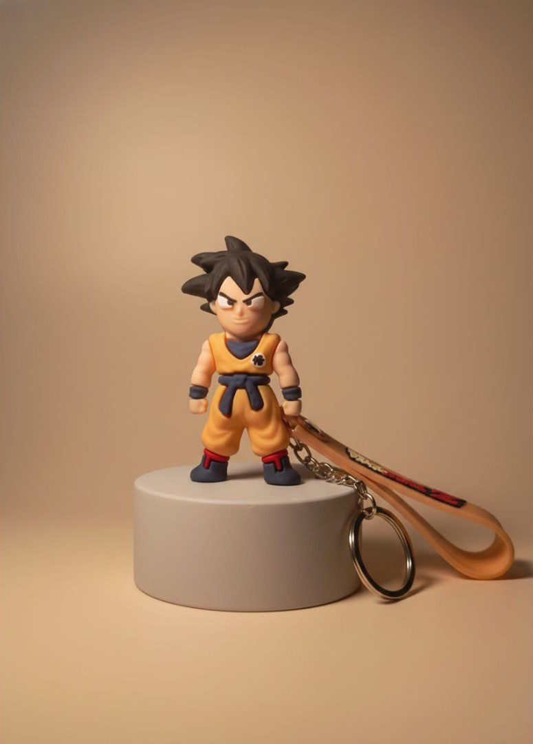 Dragon Ball Z Goku 3D Silicone Figure Keychain with Premium Wrist Strap