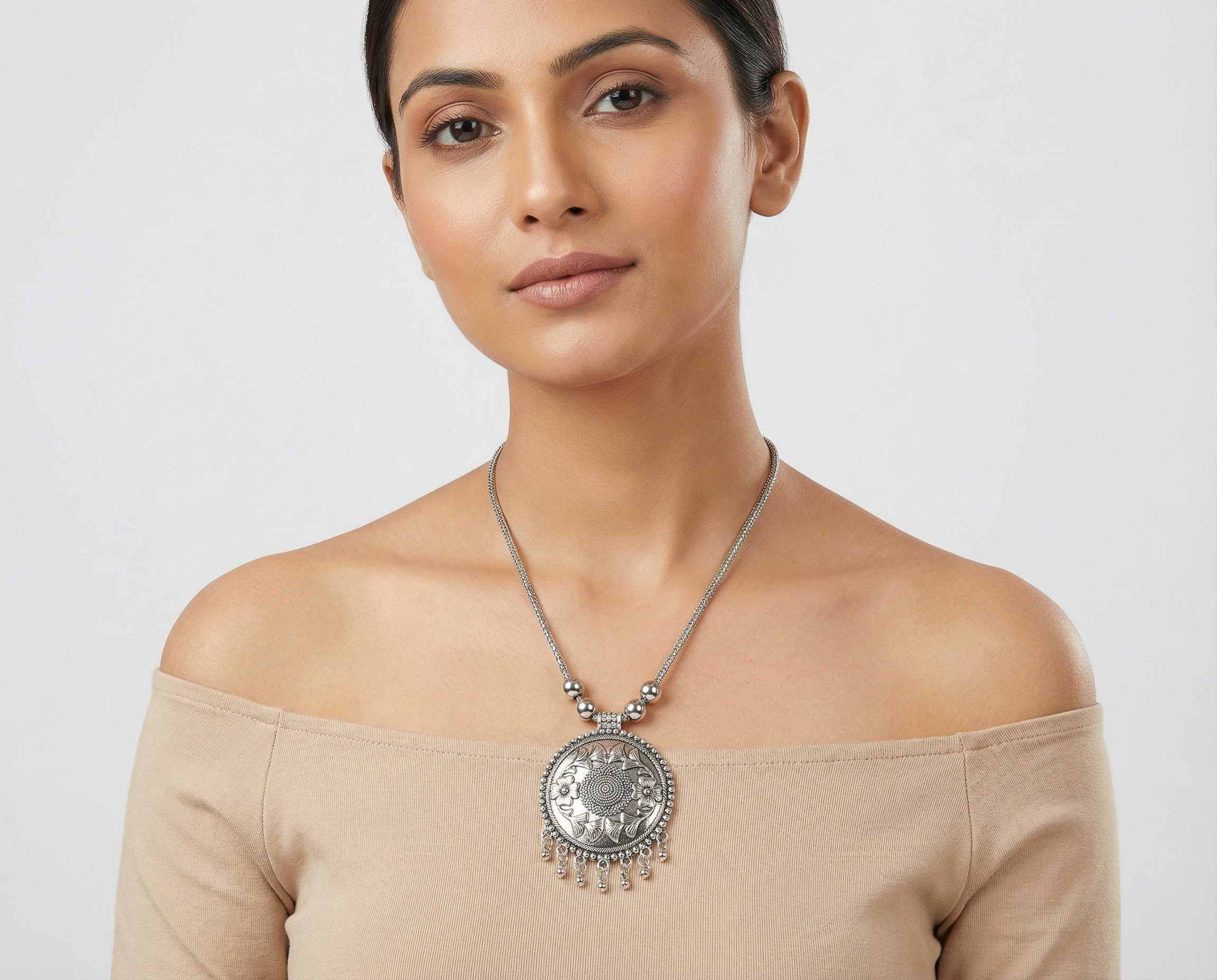 "Boho Queen" Silver Oxidised Necklace