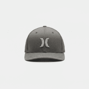 Men’s Structured Grey Baseball Cap with Contrast Embroidered Logo