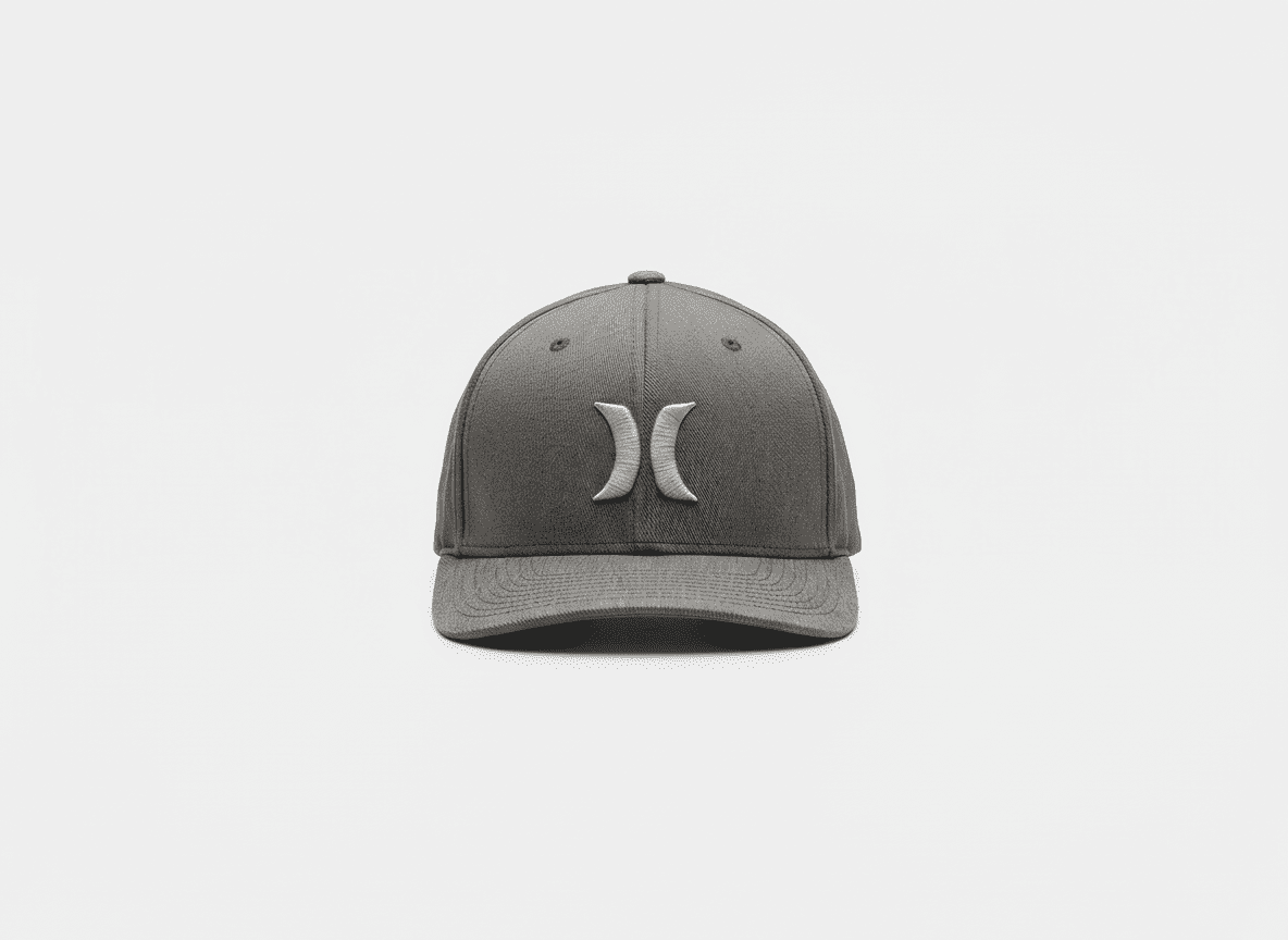 Men's Structured Grey Baseball Cap with Contrast Embroidered Logo