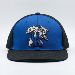 Premium Two-Tone UK Wildcats Style Embroidered Baseball Cap – Blue & Black Structured Sports Hat