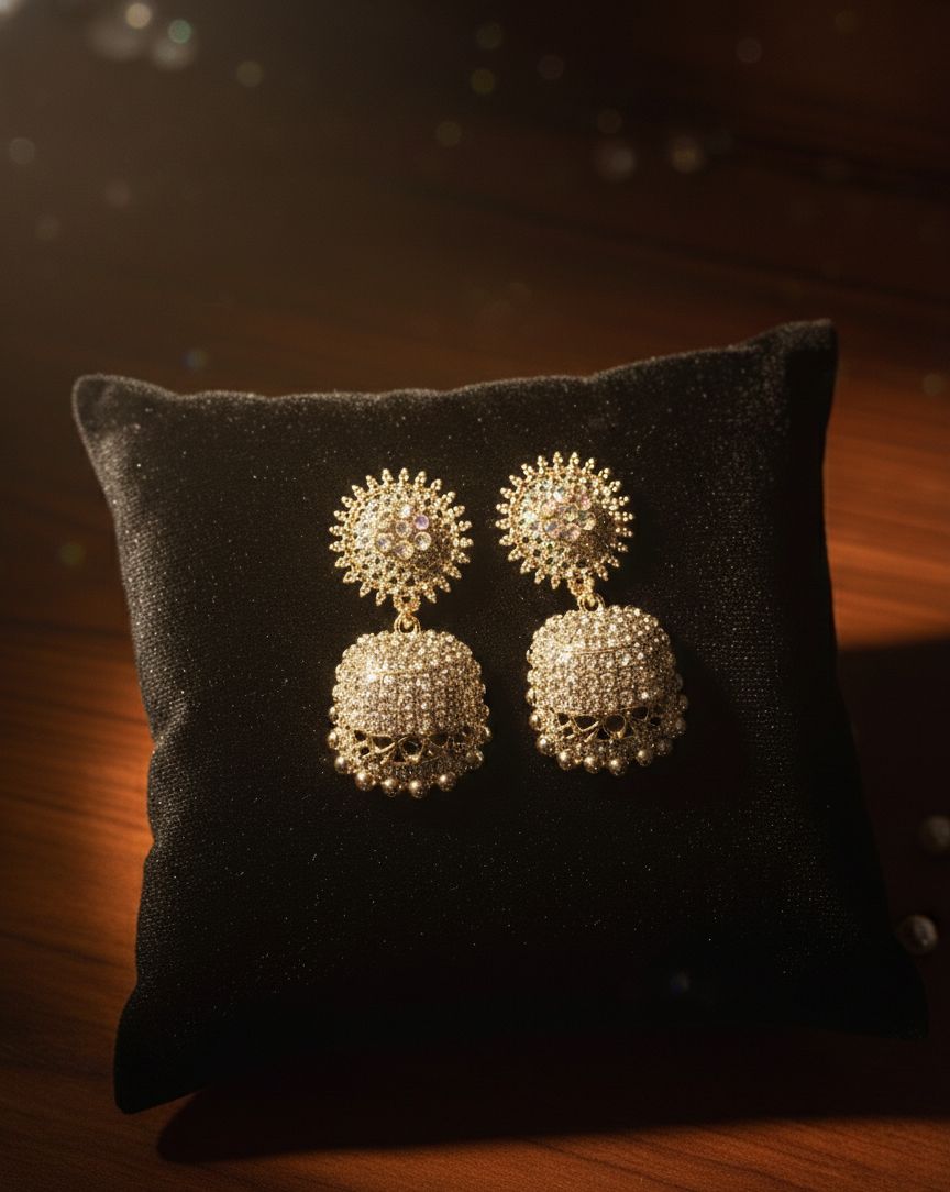 The "Moonlit Folk" Oxidized Chandbali Jhumkas