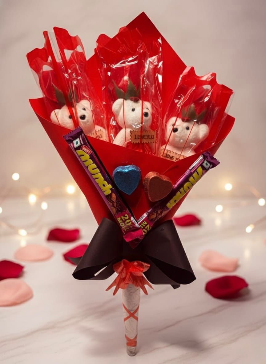The "Cuddles & Crunch" Valentine’s Bouquet