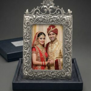 Argento Sterling Silver Collection Ornate Photo Frame – Antique Floral Design Tabletop Picture Frame