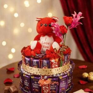 The “Sweetest Love” Chocolate Tower & Teddy Hamper
