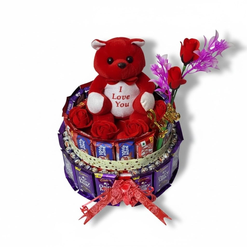 The "Sweetest Love" Chocolate Tower & Teddy Hamper
