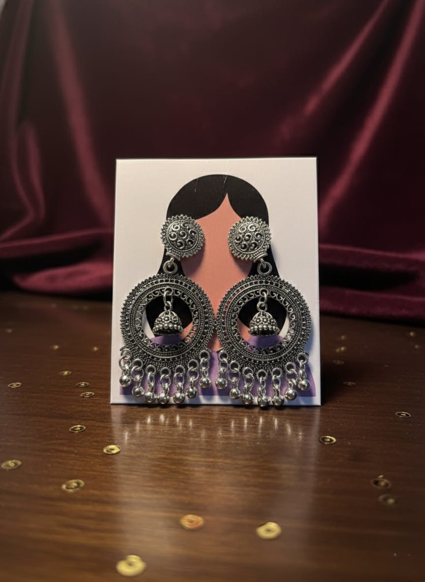 The "Mystic Chakra" Spiral Chandbali Jhumkas