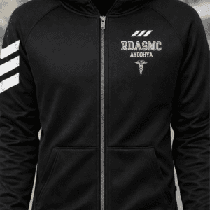 Customisable Black Zip-Up Hooded Sweatshirt Jacket with Personalised Logo Print